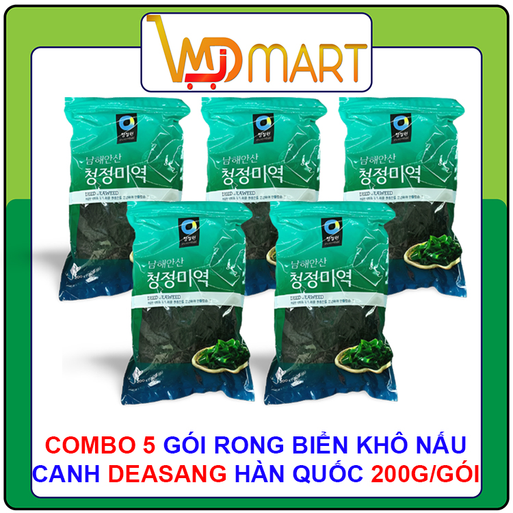 Combo 5 gói rong biển khô nấu canh hàn quốc 200g/gói