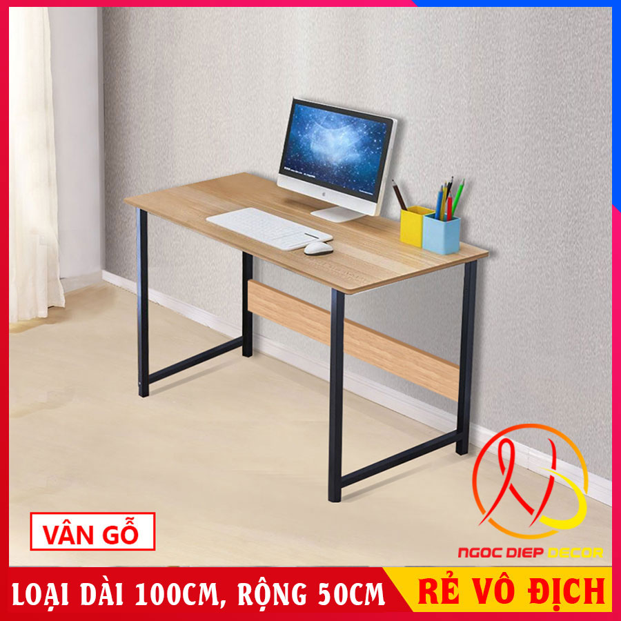 Bàn để máy tính, bàn làm việc, Bàn học sinh, đầy đủ linh kiện lắp ráp, Chất liệu khung thép sơn tĩnh điện chịu tải cao. KT 100 x 50 x 73cm