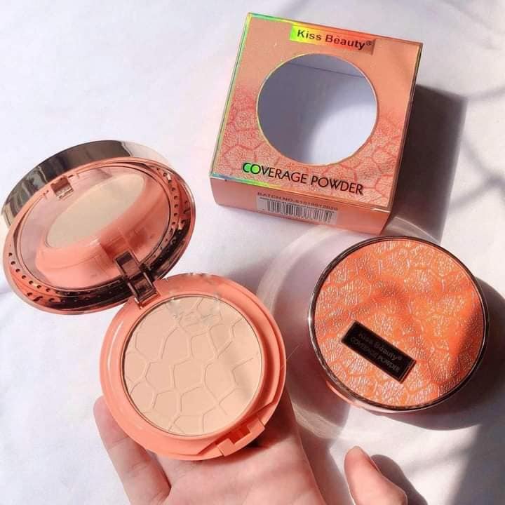✨ phấn nén kiềm dầu kiss beauty 2 tầng coverage powder nội địa trung ✨