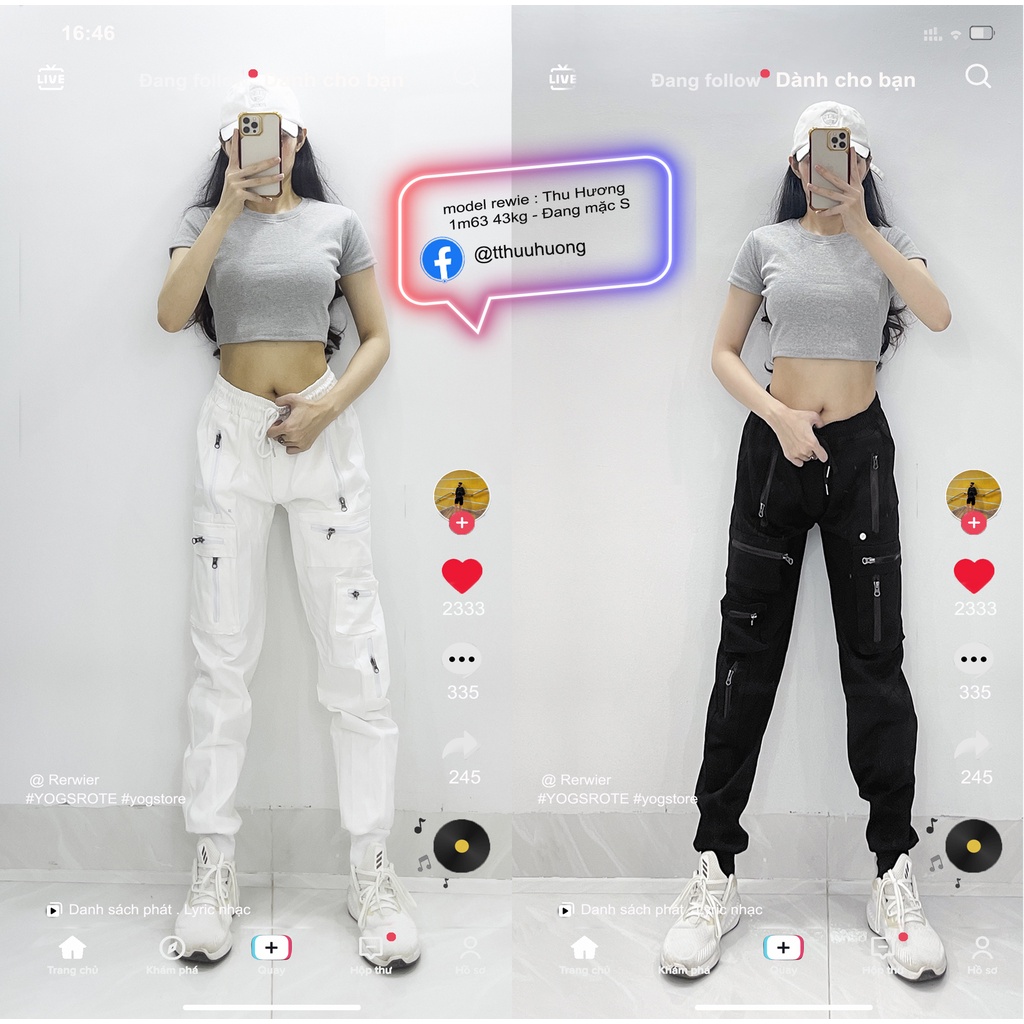 Quần túi hộp nữ - đen trắng quần jogger unisex nam,nữ jogger thể thao bo gấu unisex chất liệu kaki ulzzang yog jj14
