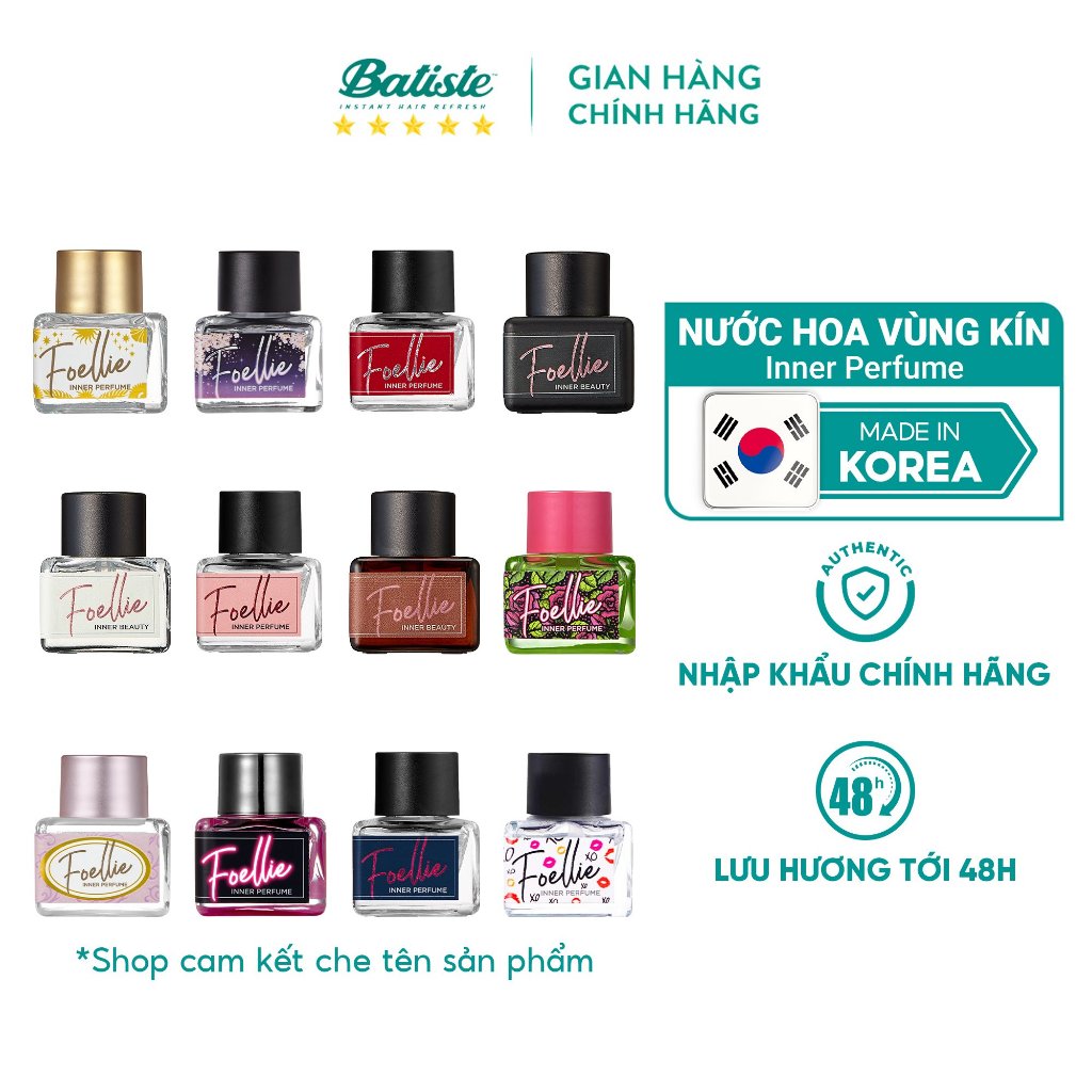 Nước hoa vùng kín FOELLIE Perfume Cao Cấp Hàn Quốc, hương thơm các loài hoa quyến rũ sang trọng 5ml