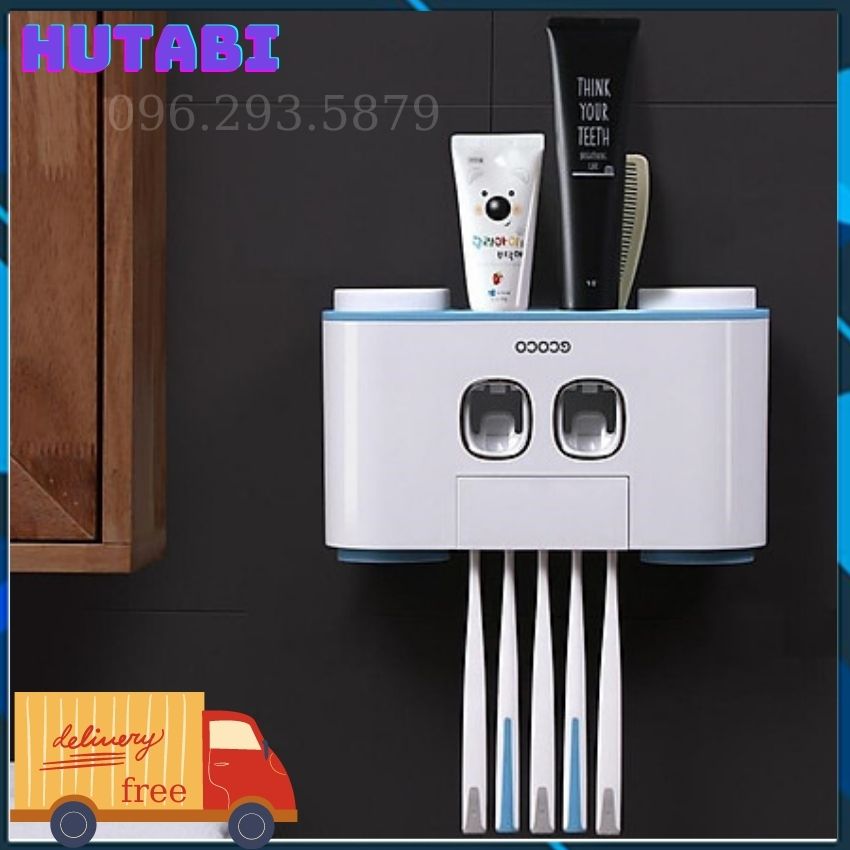 Tự động hộp đựng kem đánh răng bàn chái đánh răng treo tường ecoco hutabi hungzadung