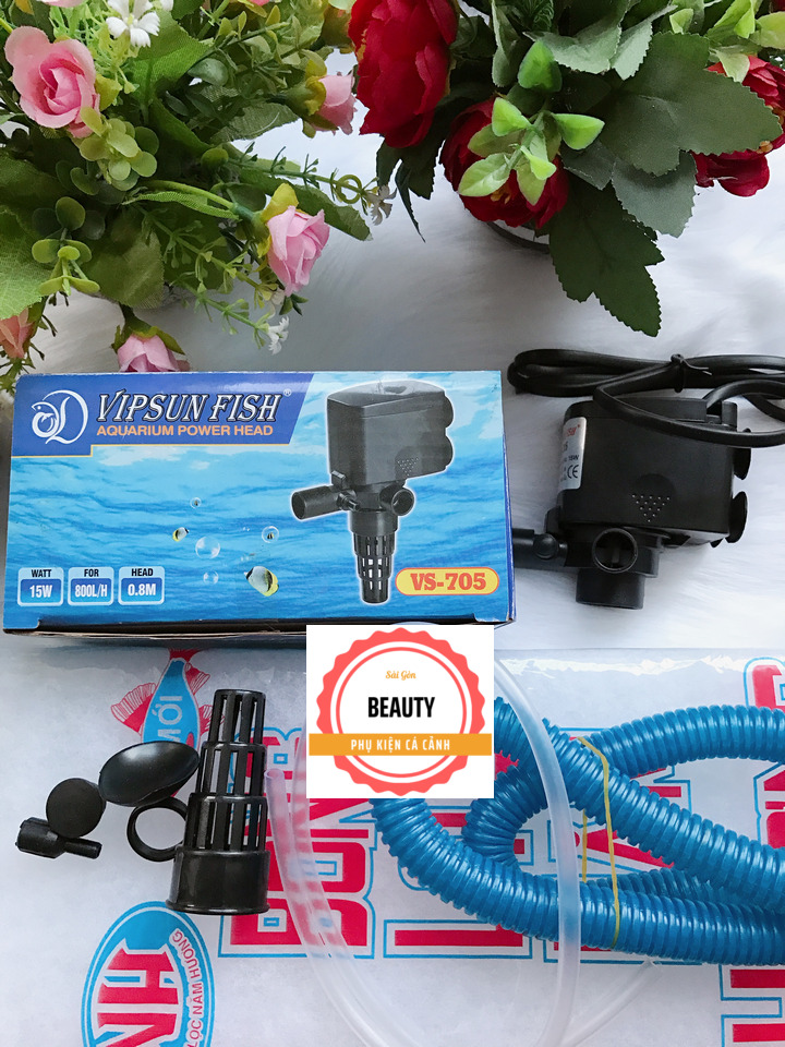 Máy bơm, máy lọc nước vs-705 15w cho hồ cá cảnh, hồ thủy sinh