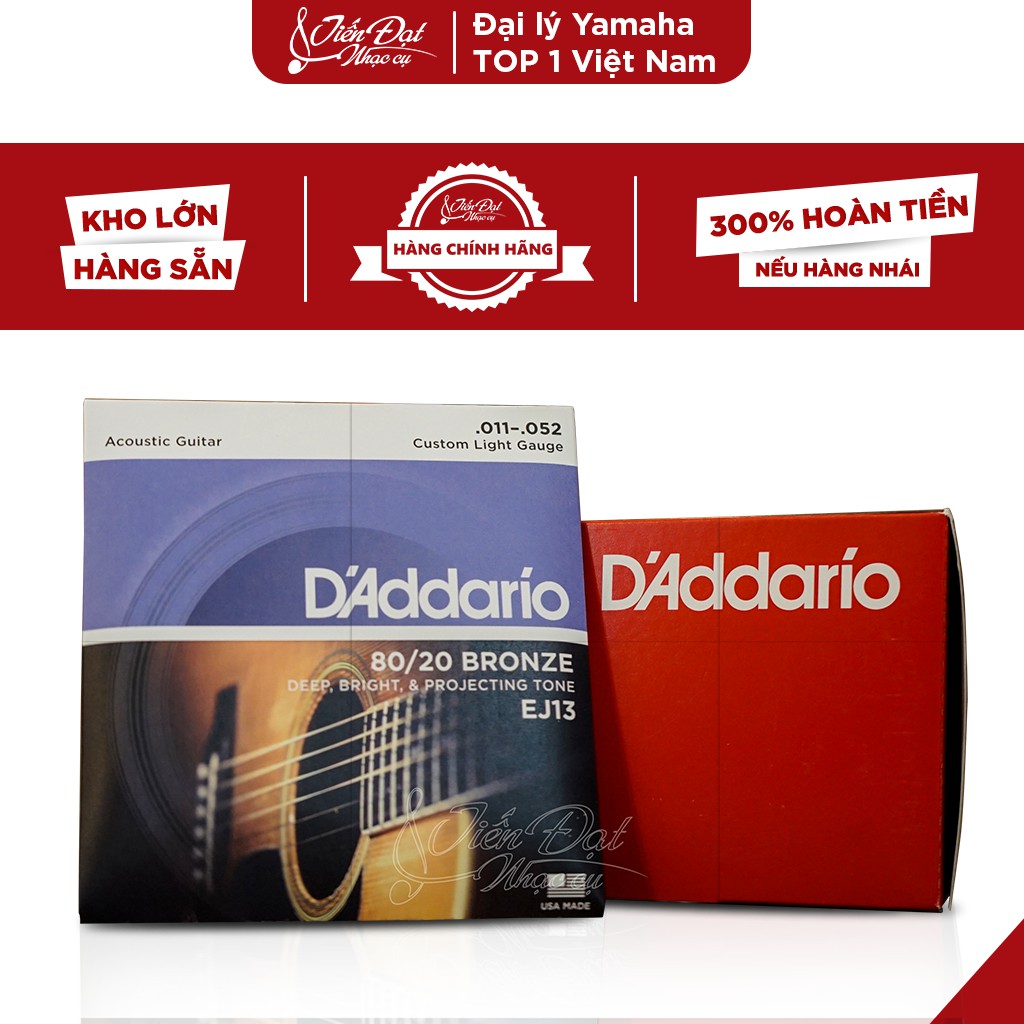 Bộ Dây Đàn Guitar Chính Hãng Acoustic D'Addario EJ13, EJ26 - Tặng Kèm 2 Pick Gảy