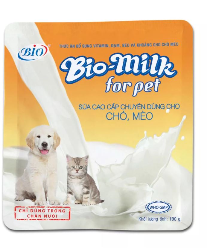 Sữa cho chó - mèo bio milk for pet gói 100gram dễ tiêu hóa thay thế sữa mẹ trường hợp mất sữa, thiếu sữa