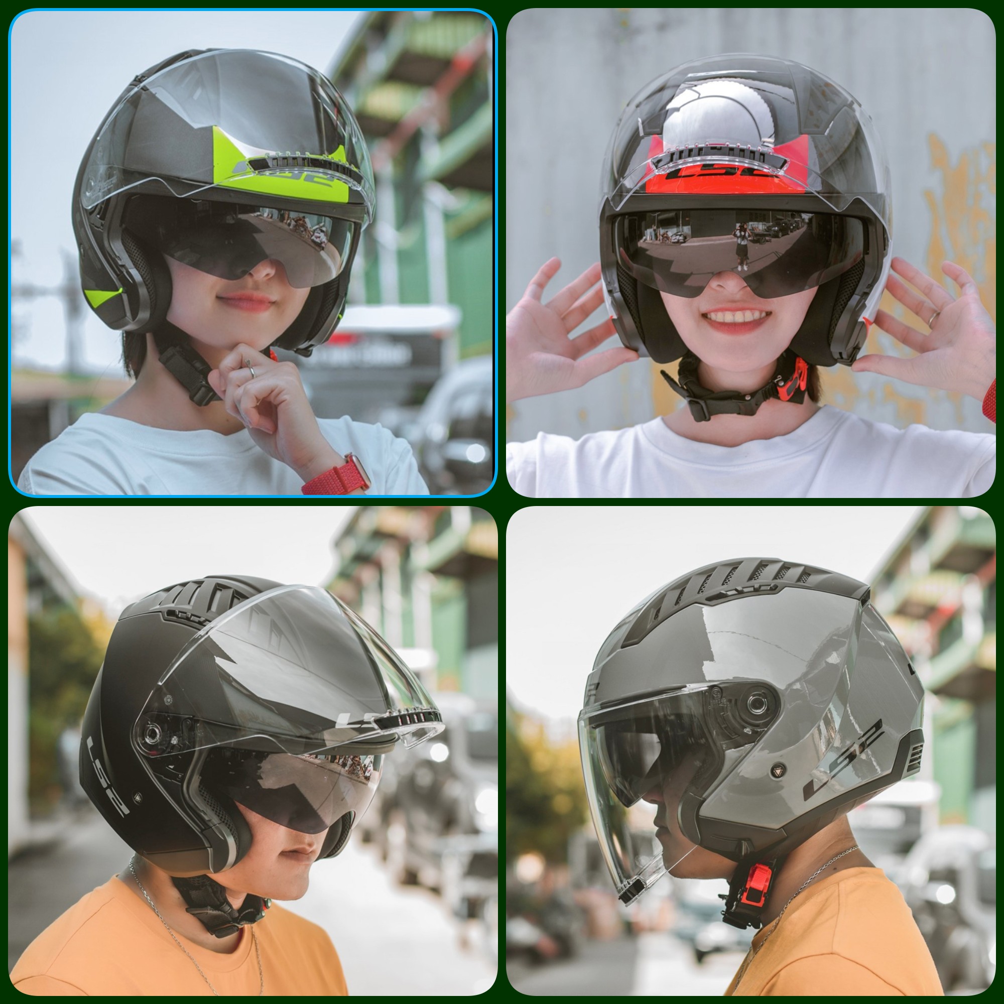 Mũ bảo hiểm ls2 of600 - openface 2 kính- nón bảo hiểm 3/4