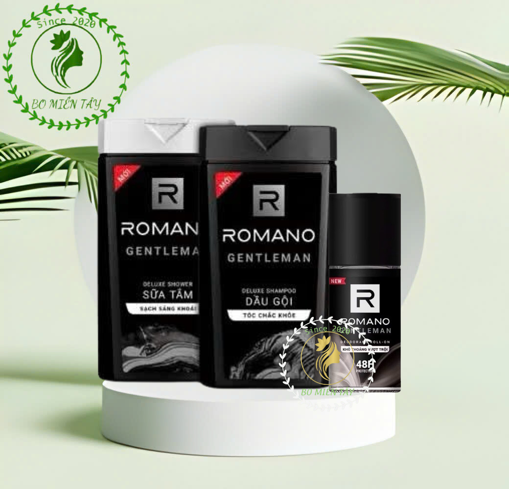 Combo Siêu Tiết Kiệm Romano Gentleman: Gội 180g + Tắm 150g + Lăn 50ml Chính Hãng