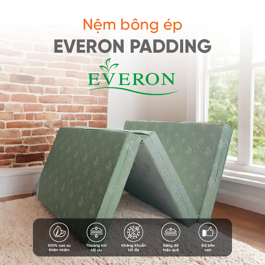 [Trả góp 0%] Nệm bông ép gấp 3 Everon Padding-Bảo hành 5 năm- Tiện lợi.