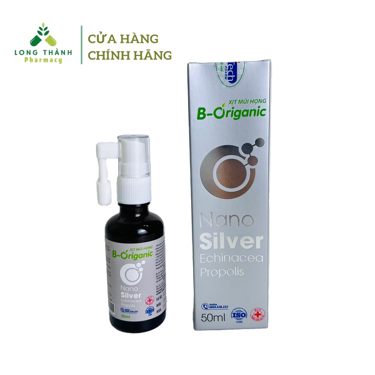Xịt mũi họng thảo dược B Organic Nano Sliver làm sạch khoang mũi họng tốt cho sức khỏe