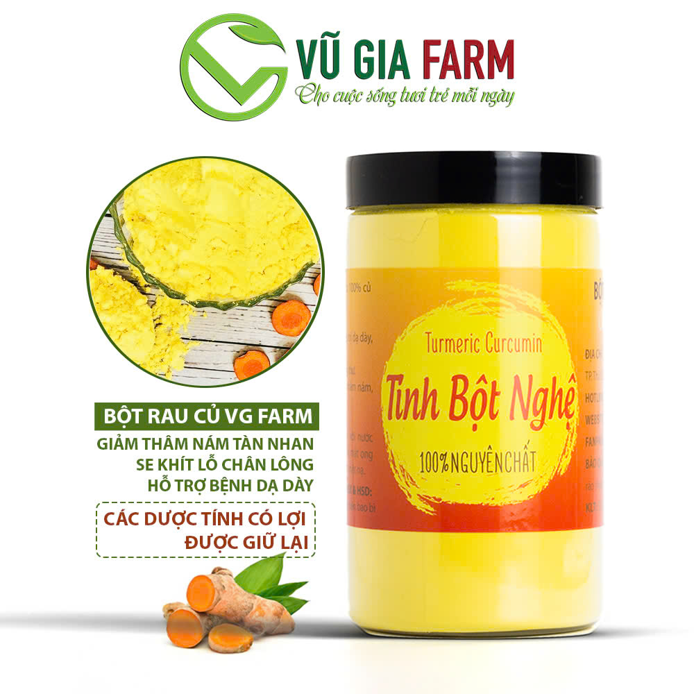  Tinh Bột Nghệ Nguyên Chất Bảo Lộc Vũ Gia 500gr hũ  - Hỗ trợ đau dạ dày tiêu hóa đắp mặt nạ dưỡng da xóa mờ thâm nám tàn nhan hiệu quả - Sản phẩm đã được kiểm nghiệm. 