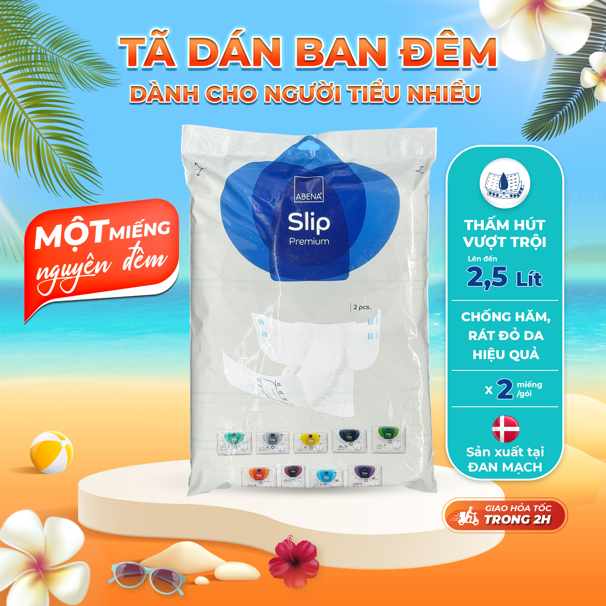 Tã dán người lớn Abena Abri Form Premium L1 - Nhập khẩu Đan Mạch (Gói 2 miếng)