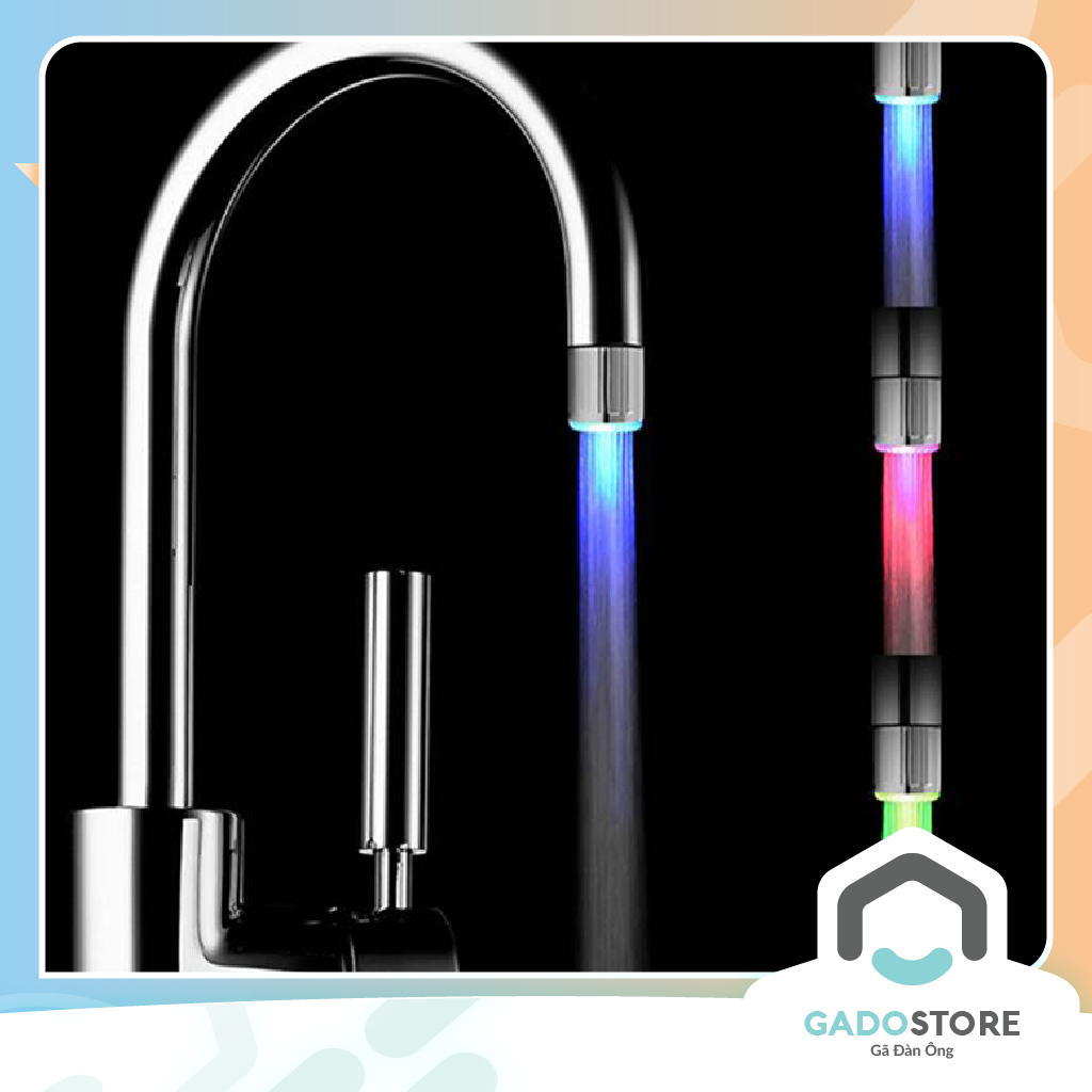 Đầu nối tăng áp vòi nước rửa chén có đèn led tự động phát sáng không sử dụng pin an toàn cho gia đình bạn