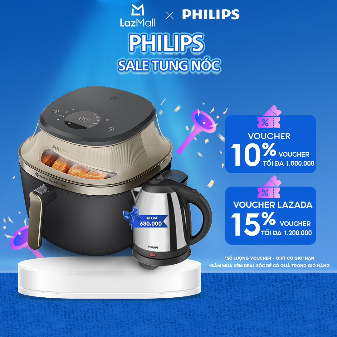 Nồi chiên không dầu Philips NA543/00 có chức năng hấp dung tích 7.2L