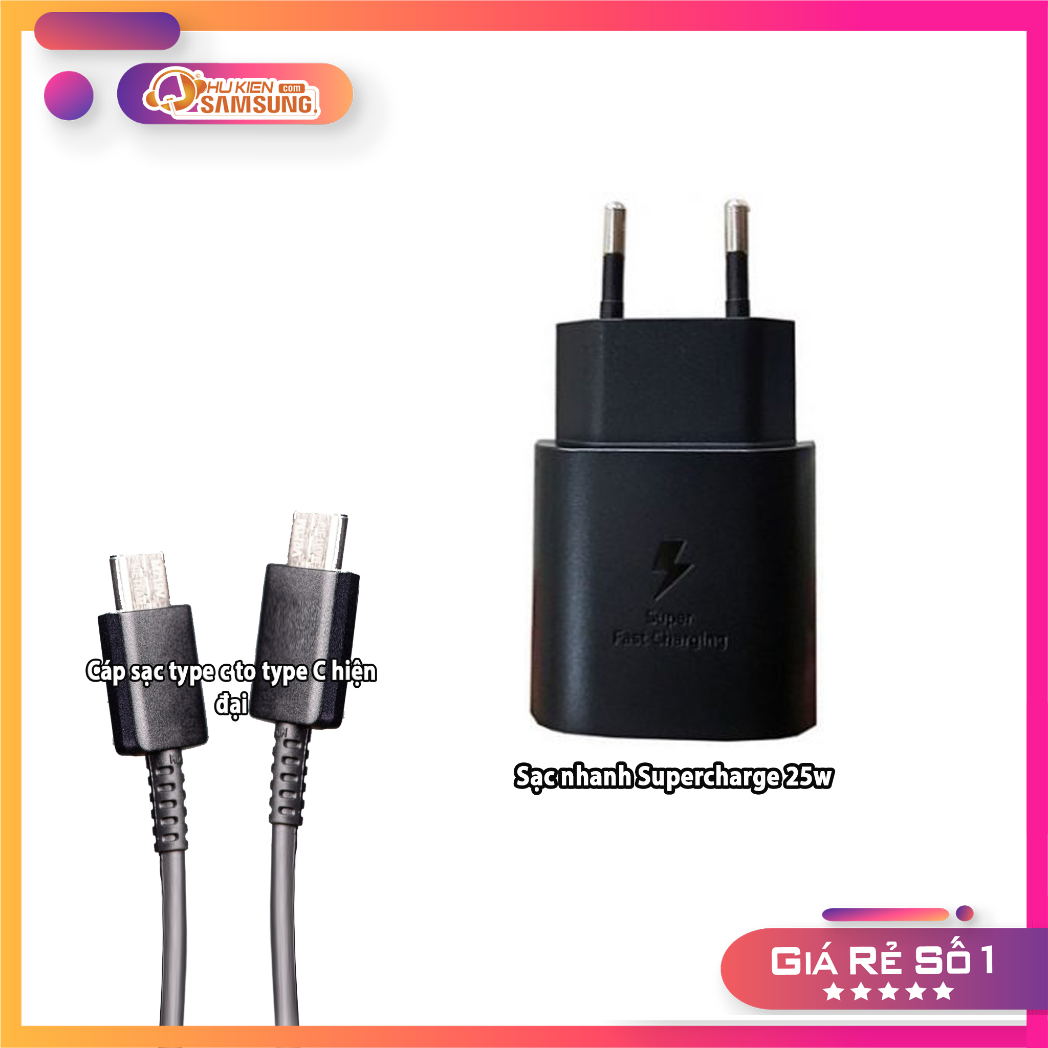 Bộ sạc nhanh samsung 25w (s105g, note 10, note 10 plus, note 20, note 20 ultra, zfold 2, s21, s21 plus, s21 ultra, a72, a71....)