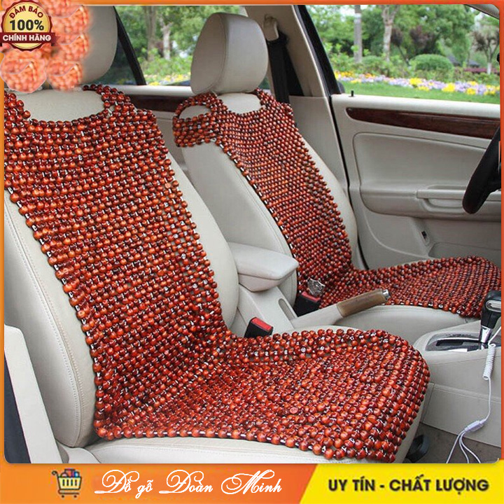 Lót ghế ô tô hạt gỗ nhãn  📌FREESHIP📌 Bọc ghế ô tô khoác vai hạt 1,2cm - Áo ghế chống nóng ô tô