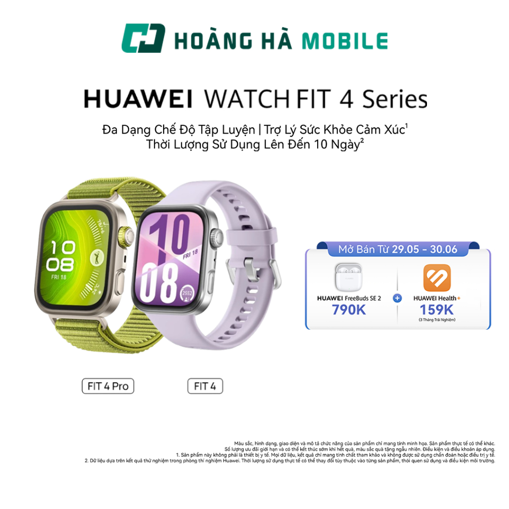Đồng hồ thông minh Huawei Watch Fit 4 Series 1.82" AMOLED - Chính hãng