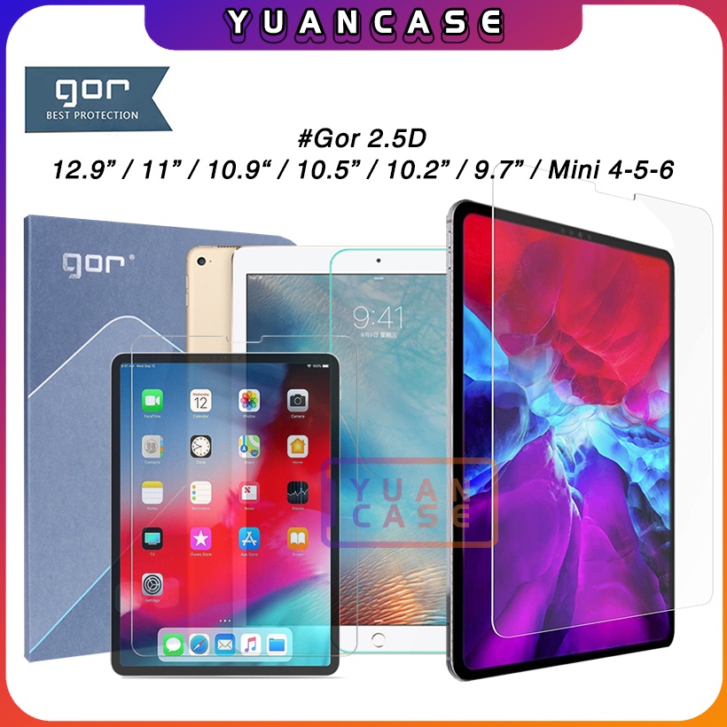 Cường lực gor trong 2.5d cho ipad pro 10.5 - pro 11 - pro 12.9 / air 10.9 - 10.5 - 9.7 / mini 6-5-4 / gen 9-8-7 10.2 / hàng nhập khẩu