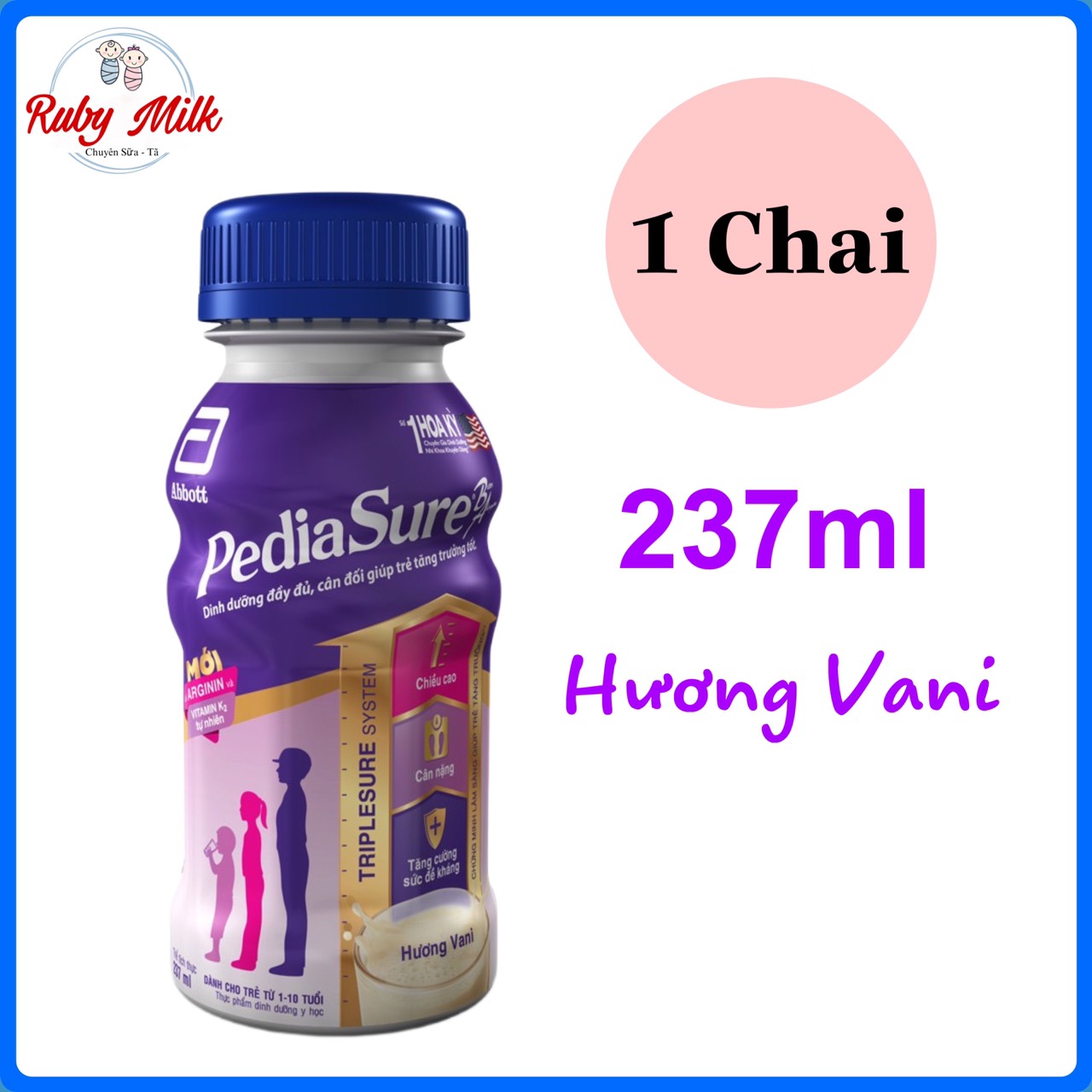 Sữa pediasure pha sẵn 237ml vani - 1 chai