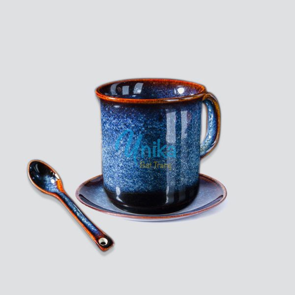 Cốc Men Xanh Hoả Biến Có Quai - Cốc Men Xanh Hoả Biến - UNIKA BAT TRANG