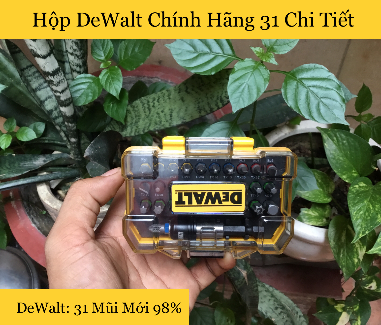 Hộp mũi vít dewalt chính hãng 31 chi tiết