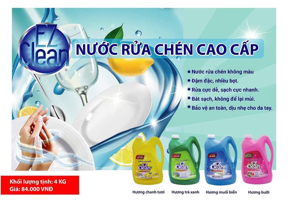 Nước rửa chén không màu EZ CLEAN 4kg sieuchodaiphatvn