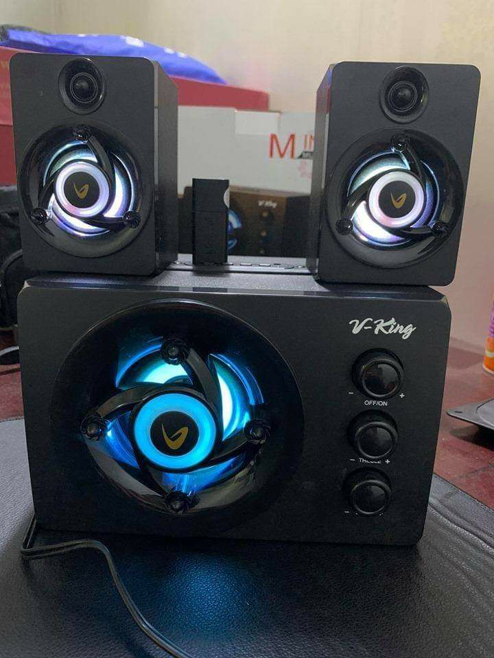 Loa Vi tính 2.1 V-King 338U có đèn led siêu đẹp, âm thanh cực hay, Có bluetooth