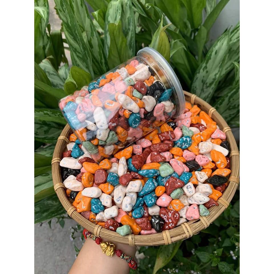Kẹo sỏi đá nhân socola,kẹo sỏi socola Lon 500gr đồ ăn vặt tuổi thơ siêu ngon Tuệ Nhi