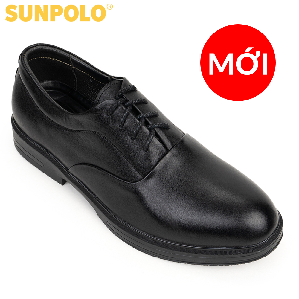 Giày da nam SUNPOLO Phong cách Cổ điển Vintage SPH453 Đen