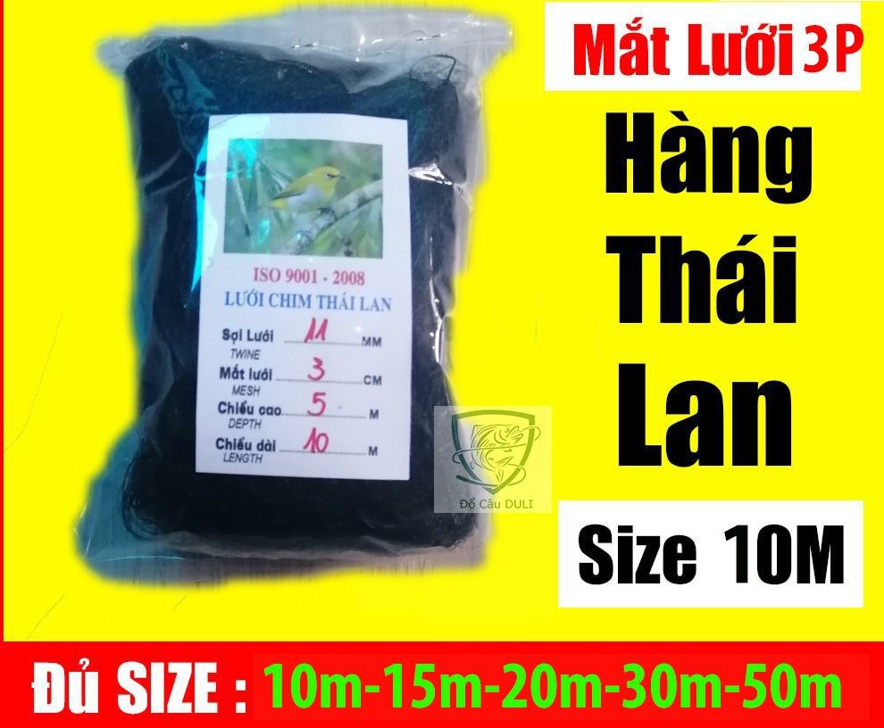 Lưới Bẫy Chim Sẻ, Chim Khuyên Cao, Vẹt - Lưới Bẫy Chim Cao 5m 4 dây 3 túi, dài 10m, 20m, 30m, 50m... Lưỡi Bẫy Chim Tàng Hình, Lưới Bẫy Thái Lan