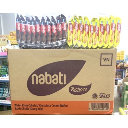 1 thùng bánh Nabati Phô Mai/Socola Bịch 10 Gói