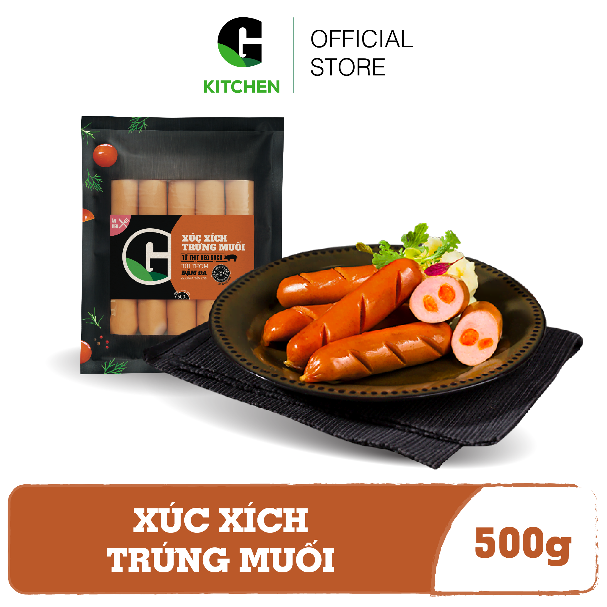 Xúc xích trứng muối g kitchen 500g