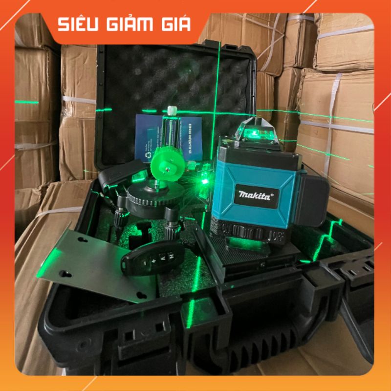 Máy cân mực 16 tia xanh 3D MAKITA-máy bắn cốt laser hàng đẹp- tia nét chuẩn kèm chân 1m2 và giá treo tường