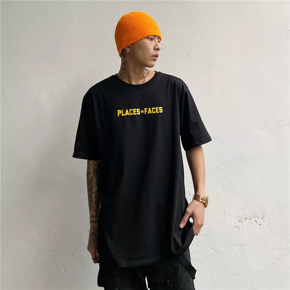 [HCM]Áo Thun Form Rộng Tay Lửng Nam Nữ Unisex PLACE FACE STAR TU0065-Đ