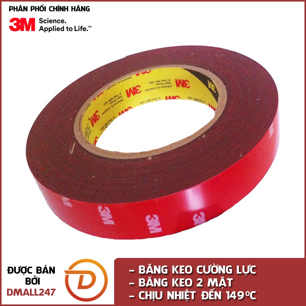 Băng keo cường lực siêu dính 3M khổ 06mm x 10m, 08mm x 10mo 4229P - Dmall247, Bán sĩ, cắt theo kích thước yêu cầu