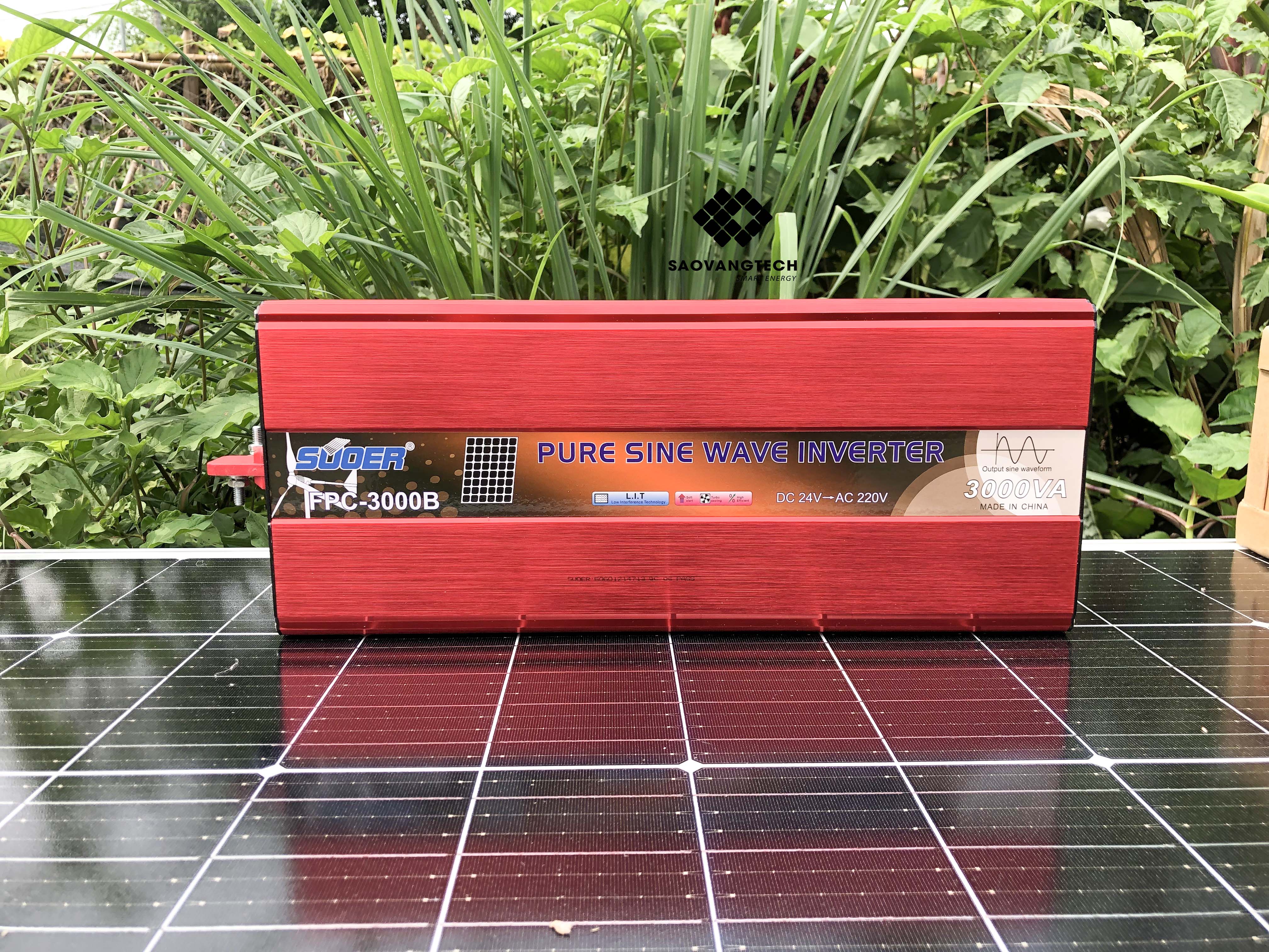 Bộ đổi điện inverter sin chuẩn 3000w suoer - 24v sang 220v