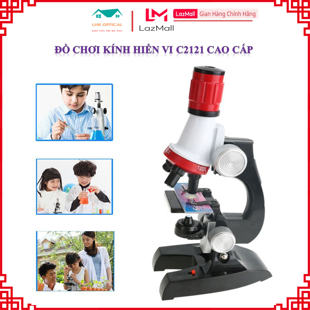 Đồ chơi kính hiển vi cho bé c2121 11.5x7.5x23cm chính hãng, kính hiển vi độ phóng đại c2121 với đèn led cho trẻ em học sinh mới bắt đầu, bao gồm các loại bộ phụ kiện và mẫu thử