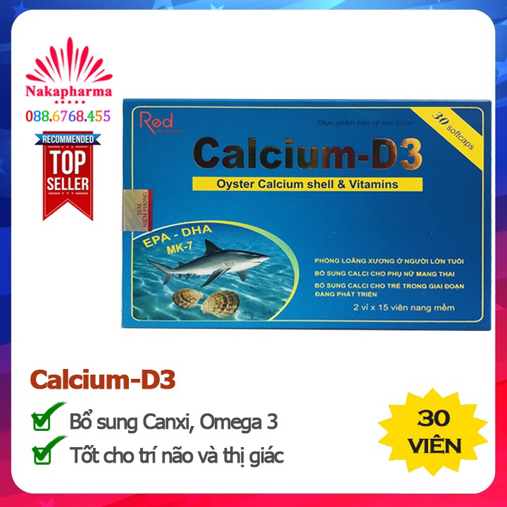 ✅ Dầu cá Calcium-D3 – Bổ sung Canxi, Omega 3, có EFP, DHA, MK7, Vitamin K2 tốt cho trí não và thị giác - Calcium D3
