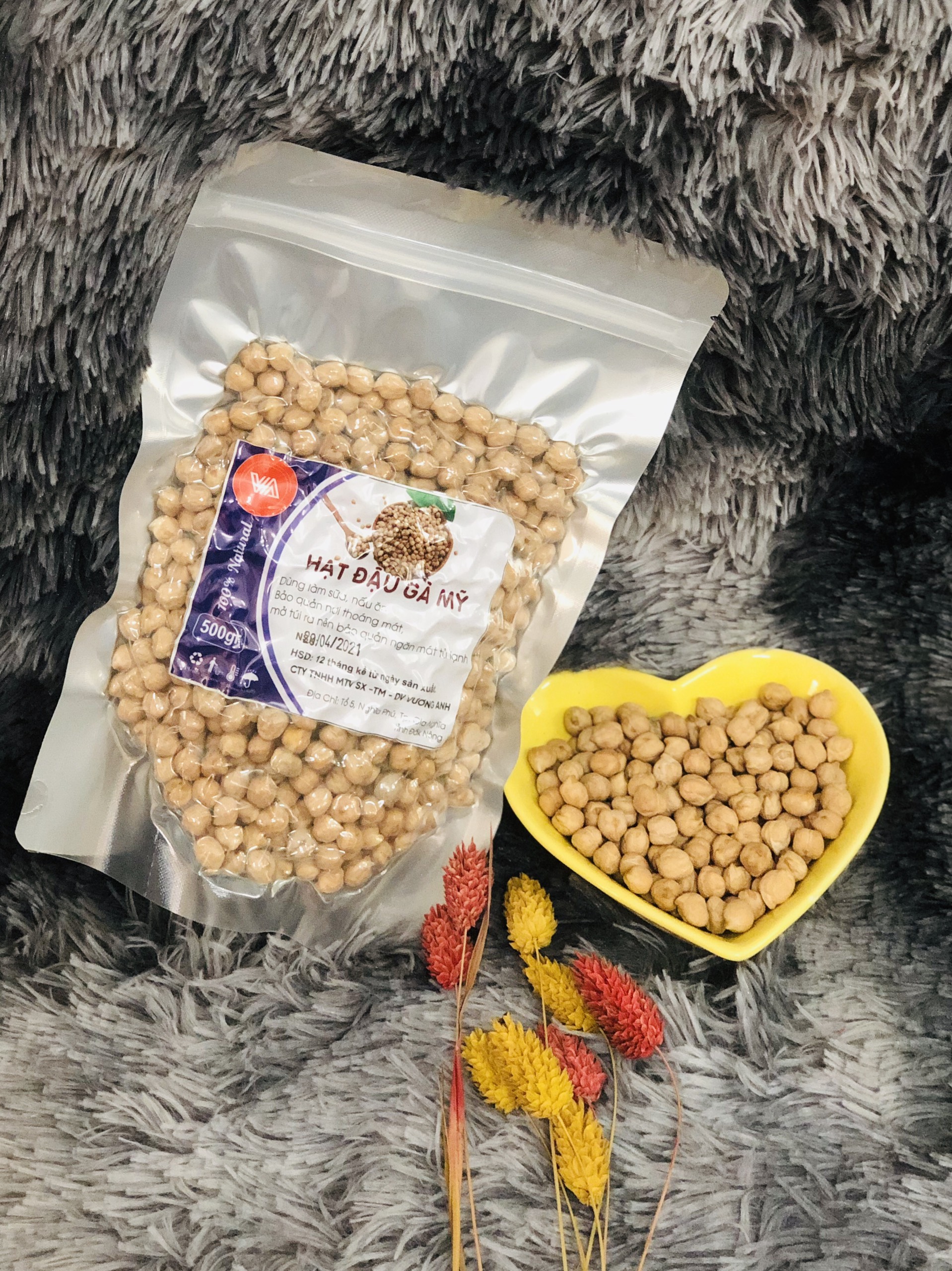 HẠT ĐẬU GÀ (CHICKPEAS)- NHẬP KHẨU MỸ- NGON, CHẤT LƯỢNG, ĐẬU GÀ SỐNG, ĐẬU GÀ LÀM SỮA HẠT - 500 GR