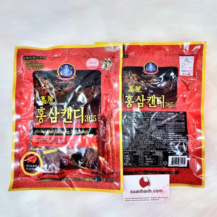 Kẹo hồng sâm Red Ginseng 365 thơm miệng, chống stress, sảng khoái, 200g