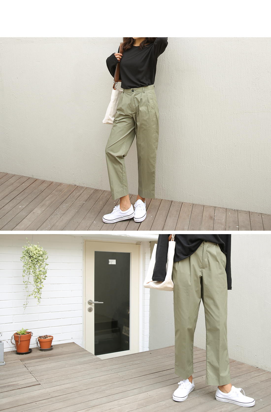 quần nữ baggy ống rộng thời trang cao cấp chất Kaki Hàn - TẶNG VÍ CẦM TAY