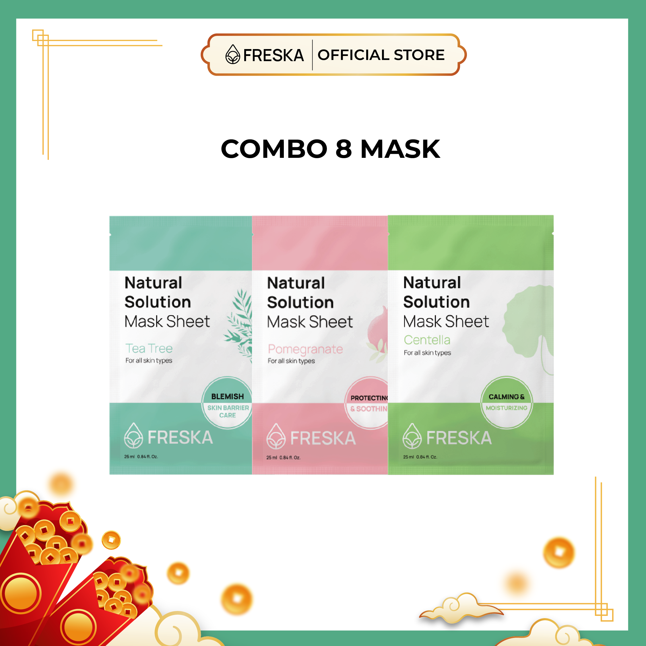 Combo 8 mask Natural Solution Mask Sheet 25ml