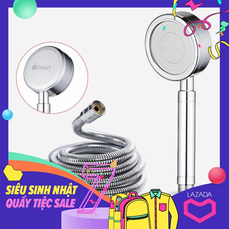 Bộ tay sen siêu tăng áp 400% c'mon ts-01 + dây sen inox