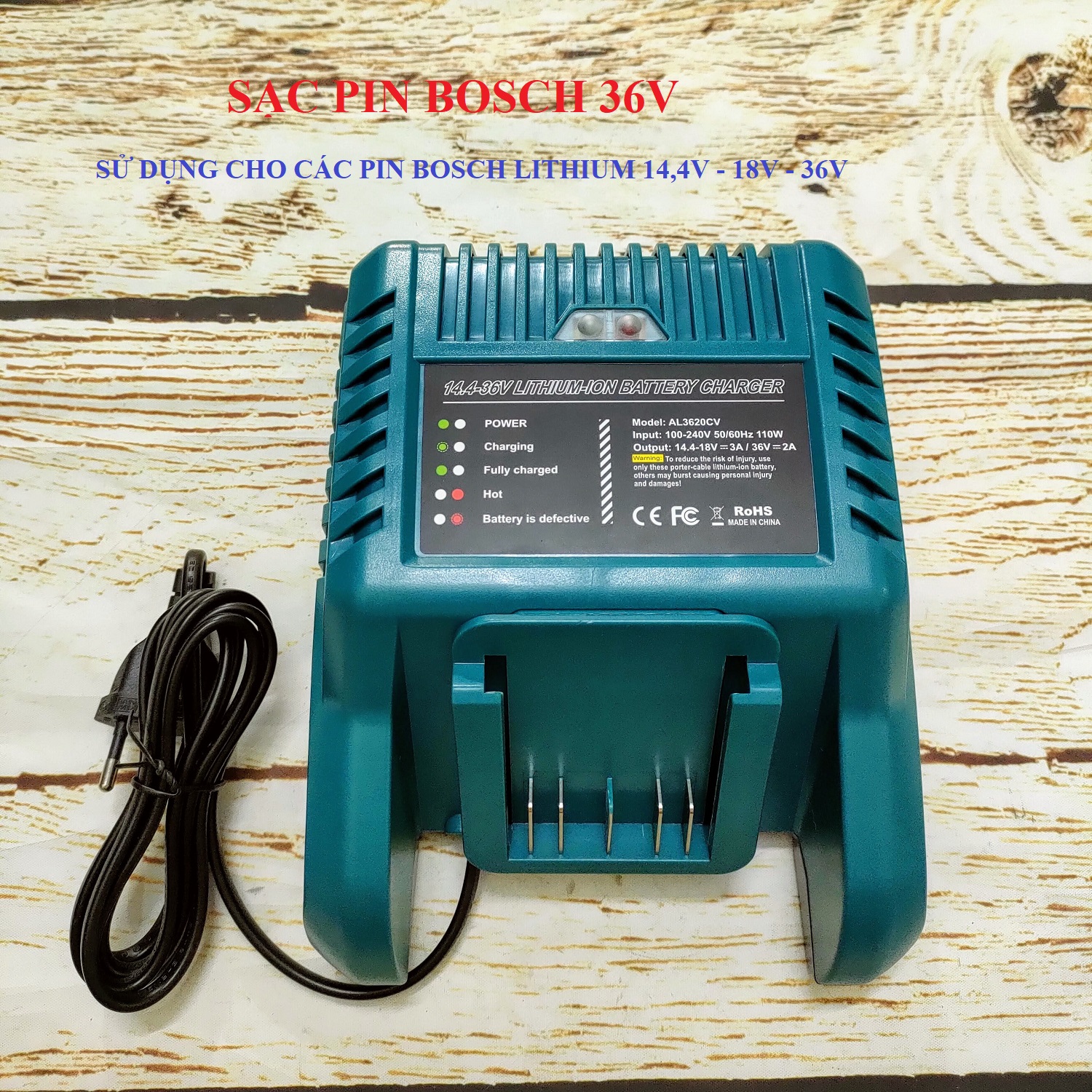 SV Sạc pin thay thế Bos.ch Liion AL3680CV - 36V2A