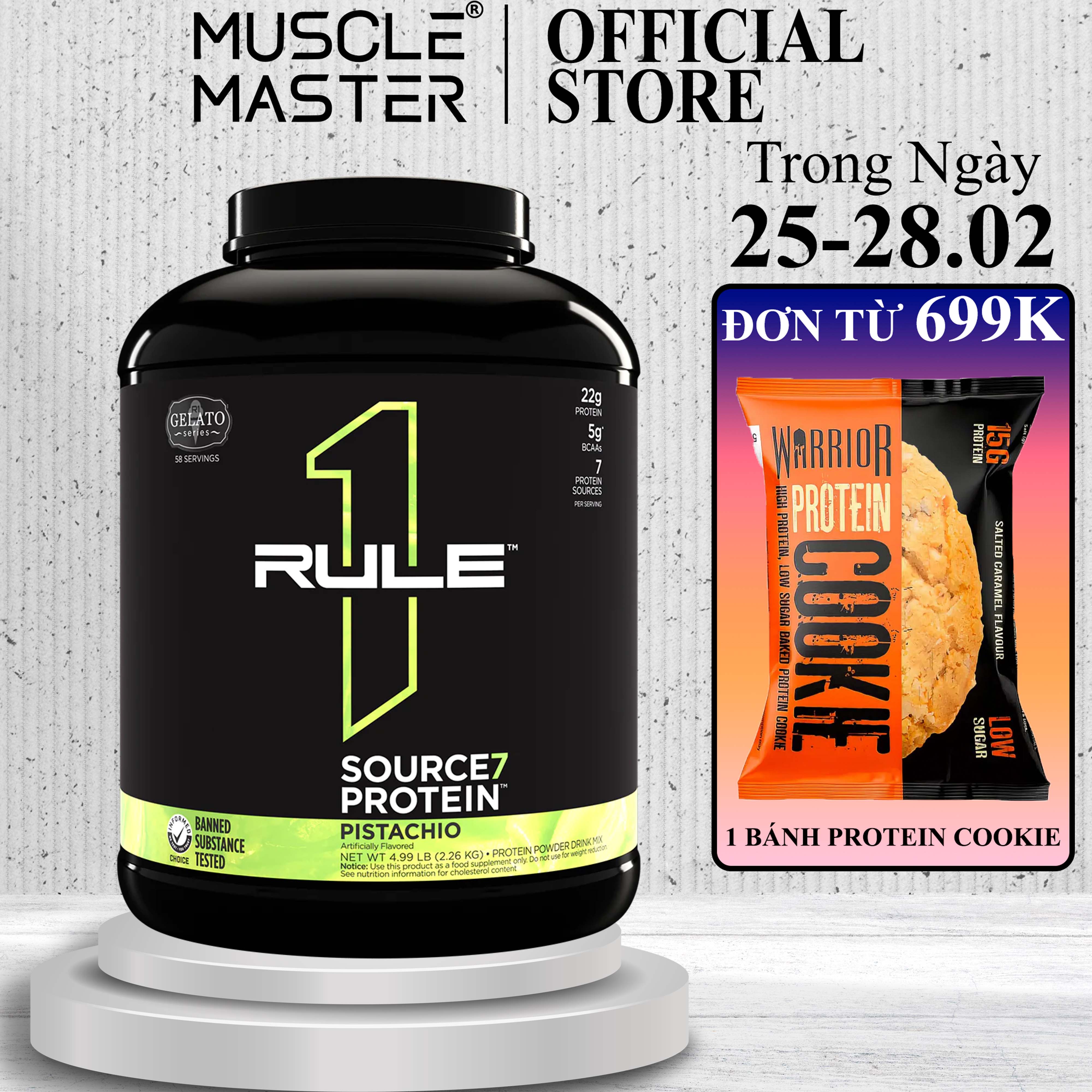 Bột cung cấp 7 loại protein vị kem gelato rule 1 source7 protein 5lbs