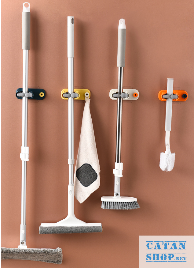 [HCM]Móc treo chổi cao cấp dán tường  ô dù treo cây lau nhà có móc treo khăn (màu ngẫu nhiên) GD395-TreochoiCC
