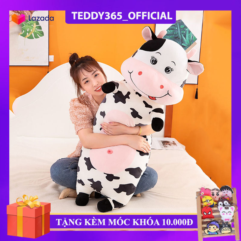 Gấu Bông Bò Sữa Siêu To Khổng Lồ, Chất Liệu Bông Cao Cấp, Mềm Mịn, Size 95Cm, 1m15, 1m45 Phù Hợp Làm Quà Tặng Ý Nghĩa