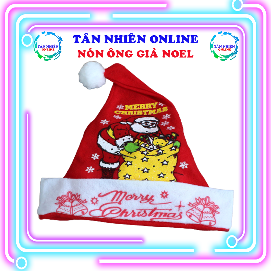 Mũ ông già Noel, nón ông già noel, vải nỉ mỏng (Loại Tốt) có size cho người lớn và trẻ em cho giáng sinh ấm áp, trang trí giáng sinh, Tân Nhiên Online