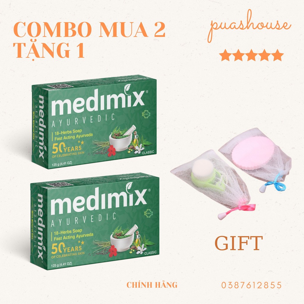 Combo 2 xà phòng medimix 18 loại thảo dược 125g - medimix 18 herbs soap