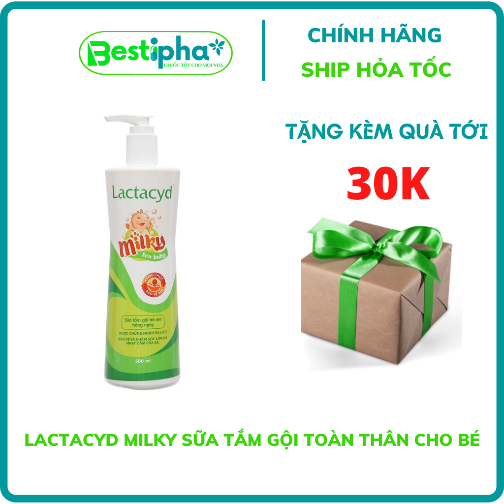 [GIÁ RẺ] Lactacyd Milky sữa tắm gội toàn thân cho bé Chai 500ml