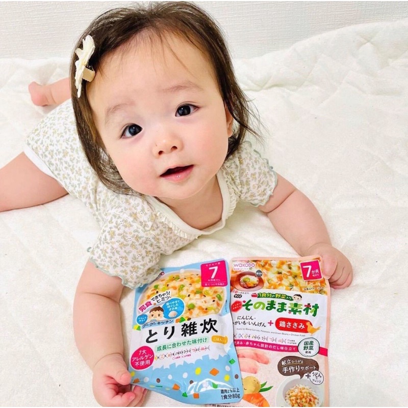 Cháo ăn dặm wakodo nhật bản cho bé 7-9 tháng, cháo tươi ăn liền